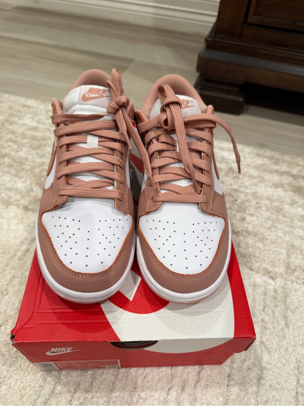 Nike Women’s Low-Top Sneakers — White & Dusty Pink
